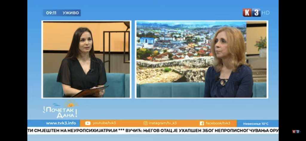 Гостовање психолога Драгане Главан на телевизији К3